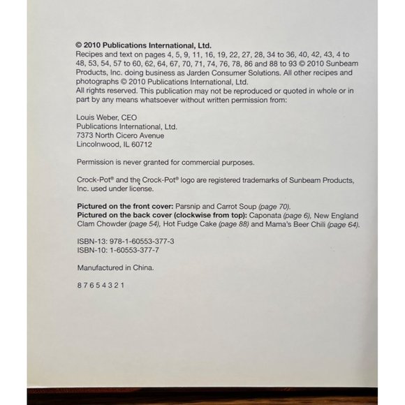 Rival Crockpot Quick & Easy Recipes Cookbook 2010 Splash Proof Pages - Picture 5 of 7